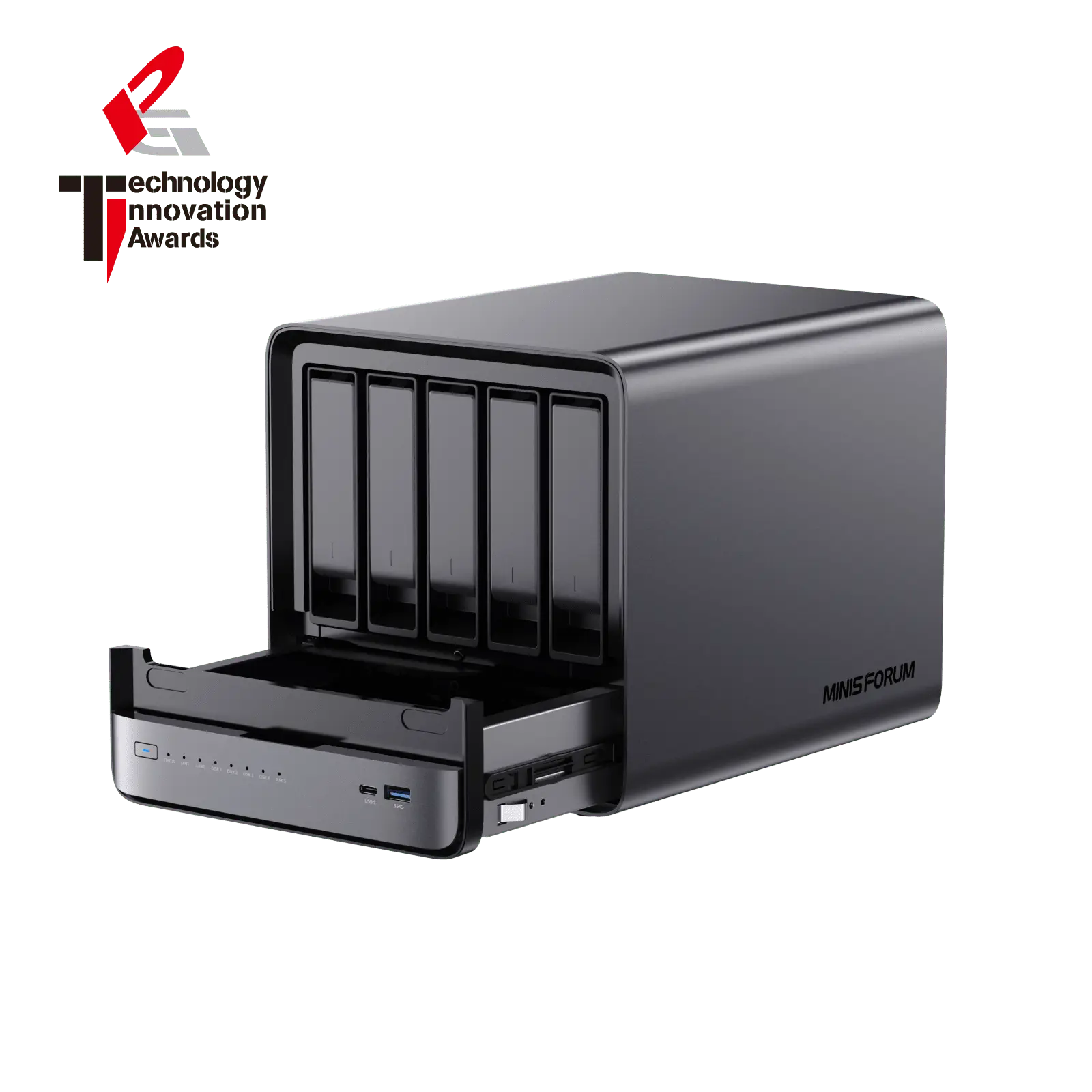 Minisforum N5 Pro AI NAS | AMD Ryzen™ AI 9 HX PRO 370 | 96GB DDR5 ECC memory | 10Gb+5GbE LAN | Docker single key installation | OCuLink compatible