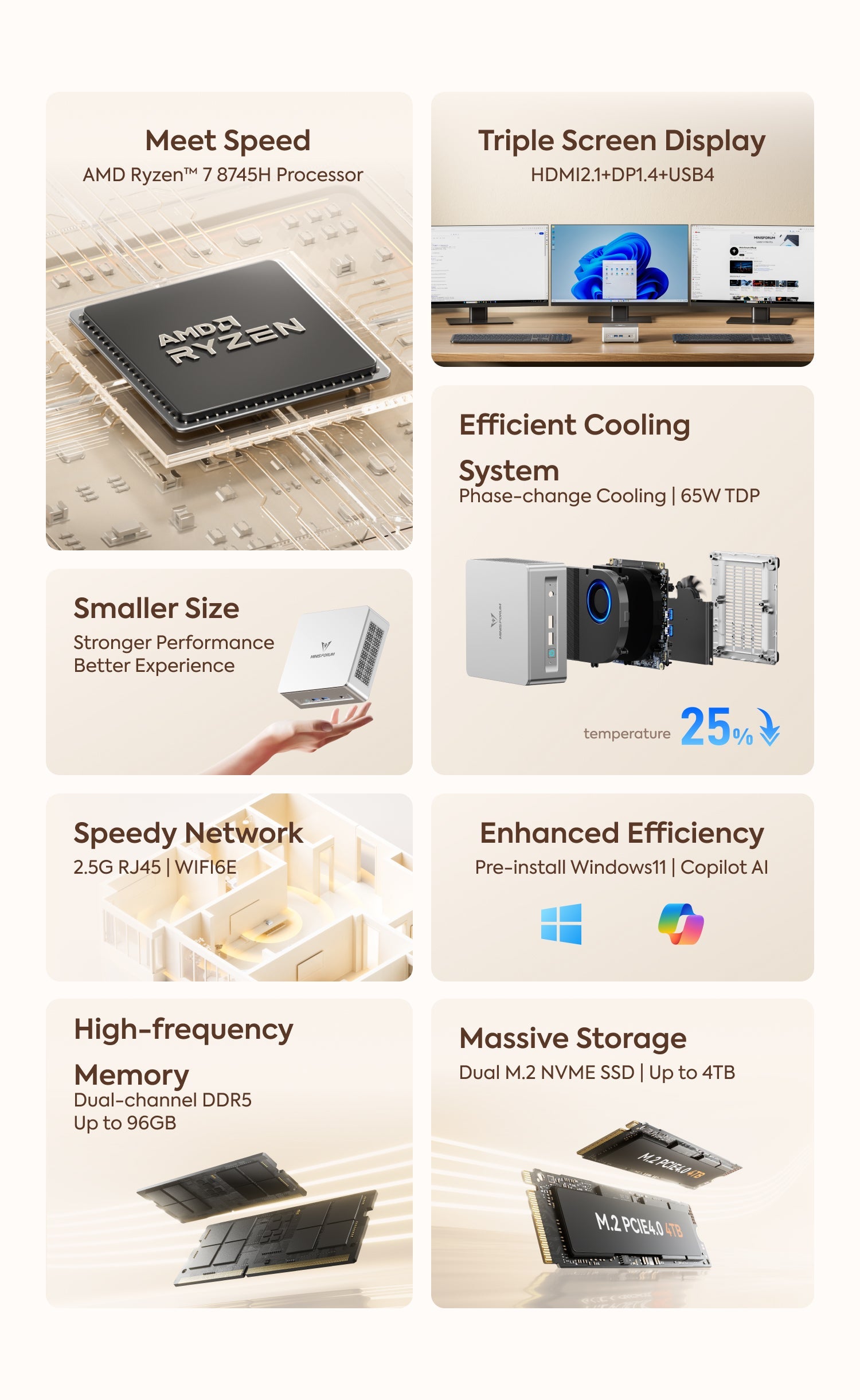 MINISFORUM UM870 Slim Mini PC | AMD Ryzen™ 7 8745H – Minisforum UK