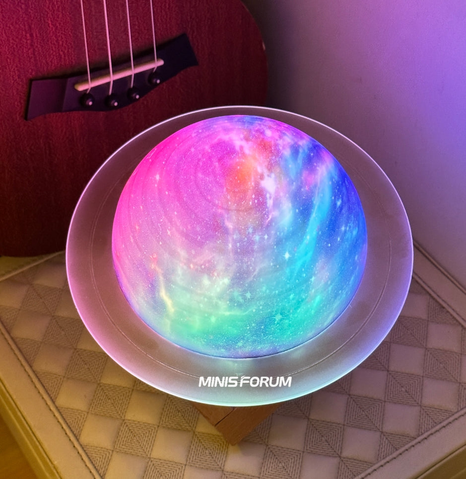 Minisforum Bluetooth Speaker · Moon LED Light 【AI X1 Pro Limited Edition Gift】