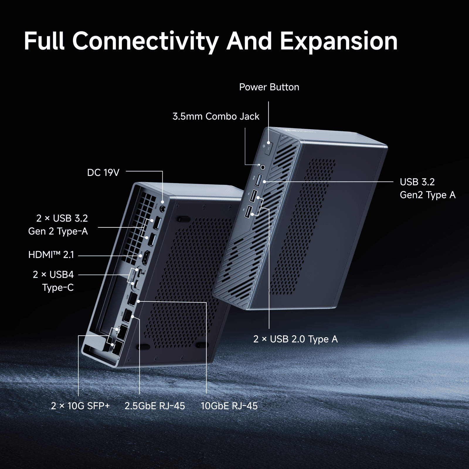 MS-03 Local AI Edge Workstation | Intel® Core™ Ultra 9 386H | Dual DDR5-7200 & 3× M.2 SSD | Support U.2 NVMe | PCIe x16 Physical Slot | Dual 10G SFP+ & 10G RJ45+2.5G RJ45 | WIFI7 & BT6