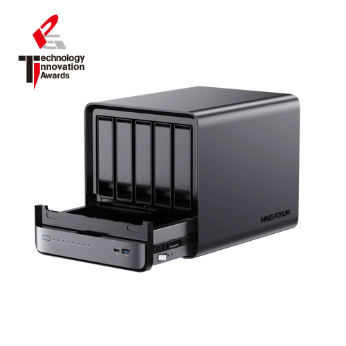 Minisforum N5 Pro AI NAS | AMD Ryzen™ AI 9 HX PRO 370 | 96GB DDR5 ECC memory | 10Gb+5GbE LAN | Docker single key installation | OCuLink compatible